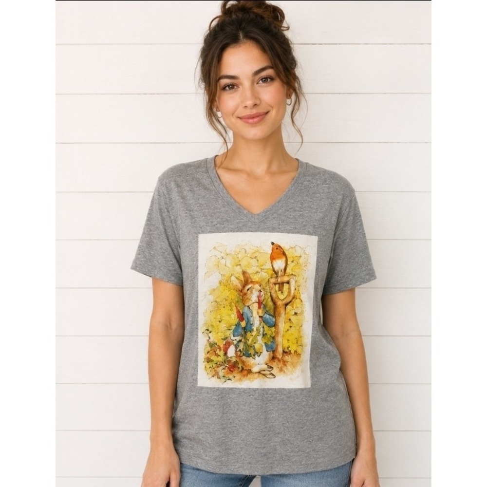 New LAT Live & Tell Women's 2XL Beatrix Potter Peter Rabbit Shirt Excellent L300